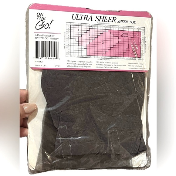Ultra Sheer Off Black Women's Tights Size 2, NWT - Picture 2 of 2